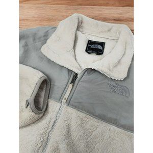 The North Face Fleece Denali Jacket Girls Size XL White Silver Polartec Full Zip